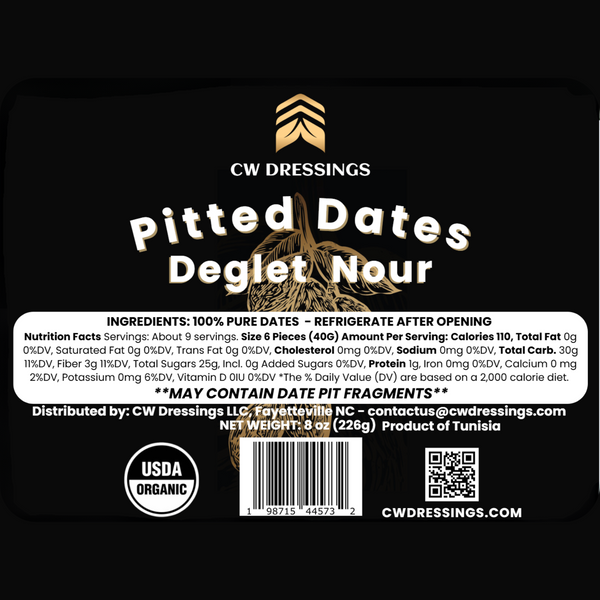 Pitted, Organic Deglet Nour Dates 8oz